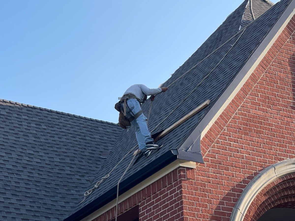 Hip and ridge shingle detail on a brick home — Shingle Roof project in Fairview, TX by Pickle Roofing Solutions