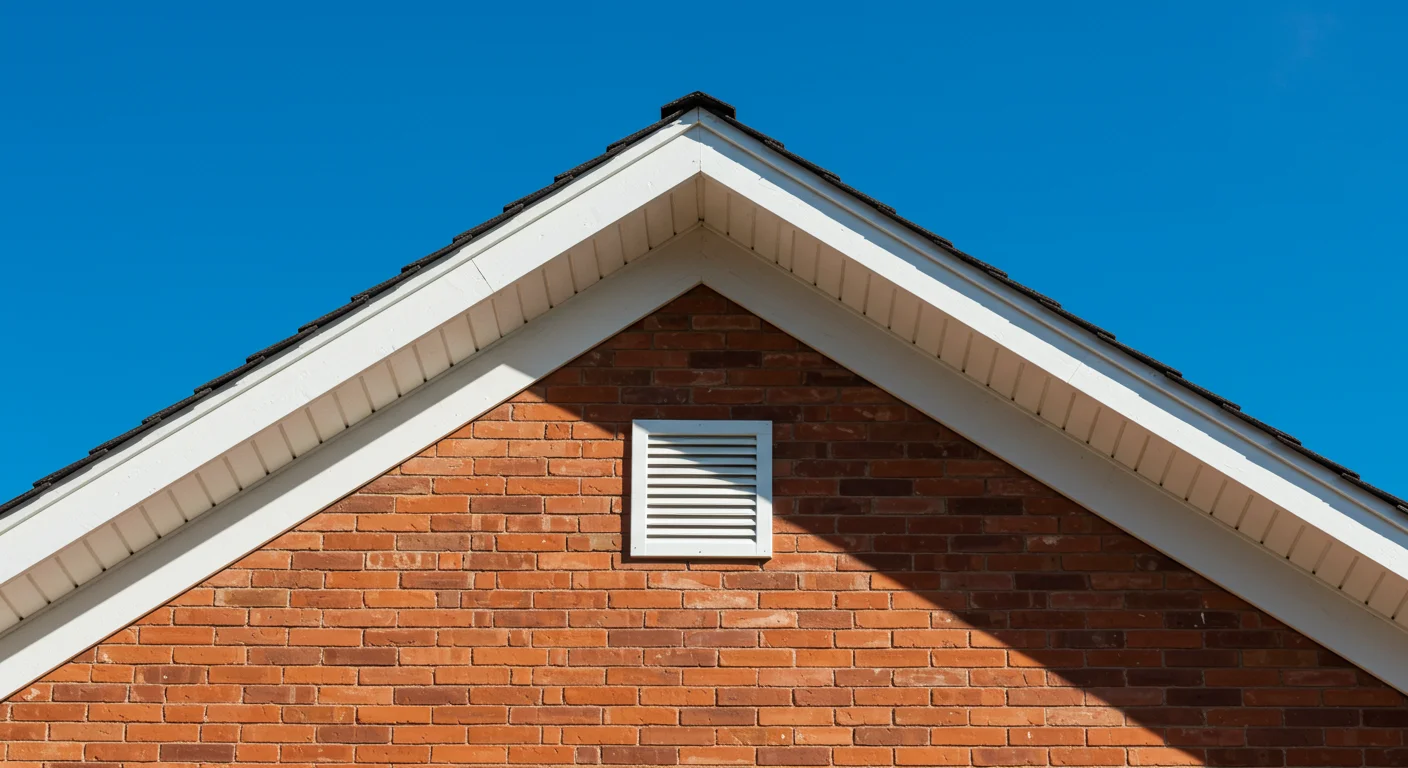 Louvered gable vent on a brick gable end of an Allen, TX home