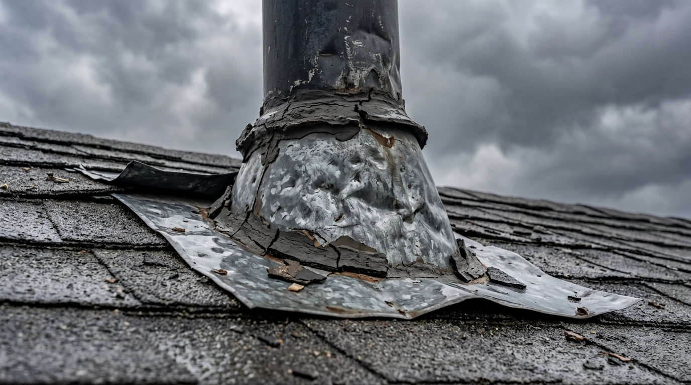 Sign 5: Shingle Damage Near Flashing Areas