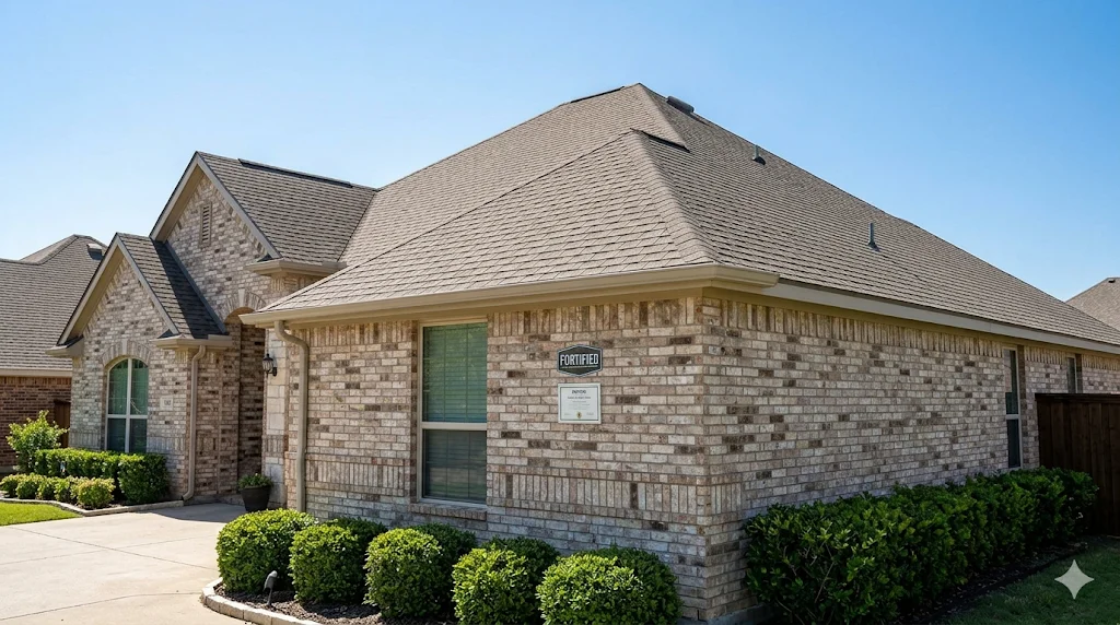 Brick North Texas home with a FORTIFIED roof