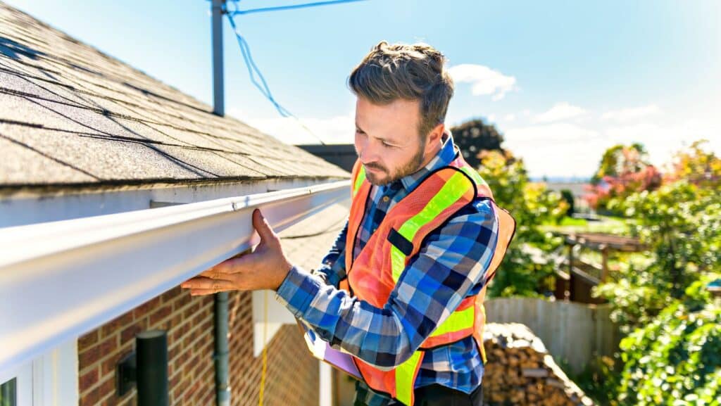 a roofing inspector inspecting a roof