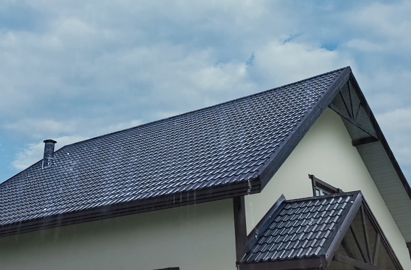 house with corrugated metal roofing